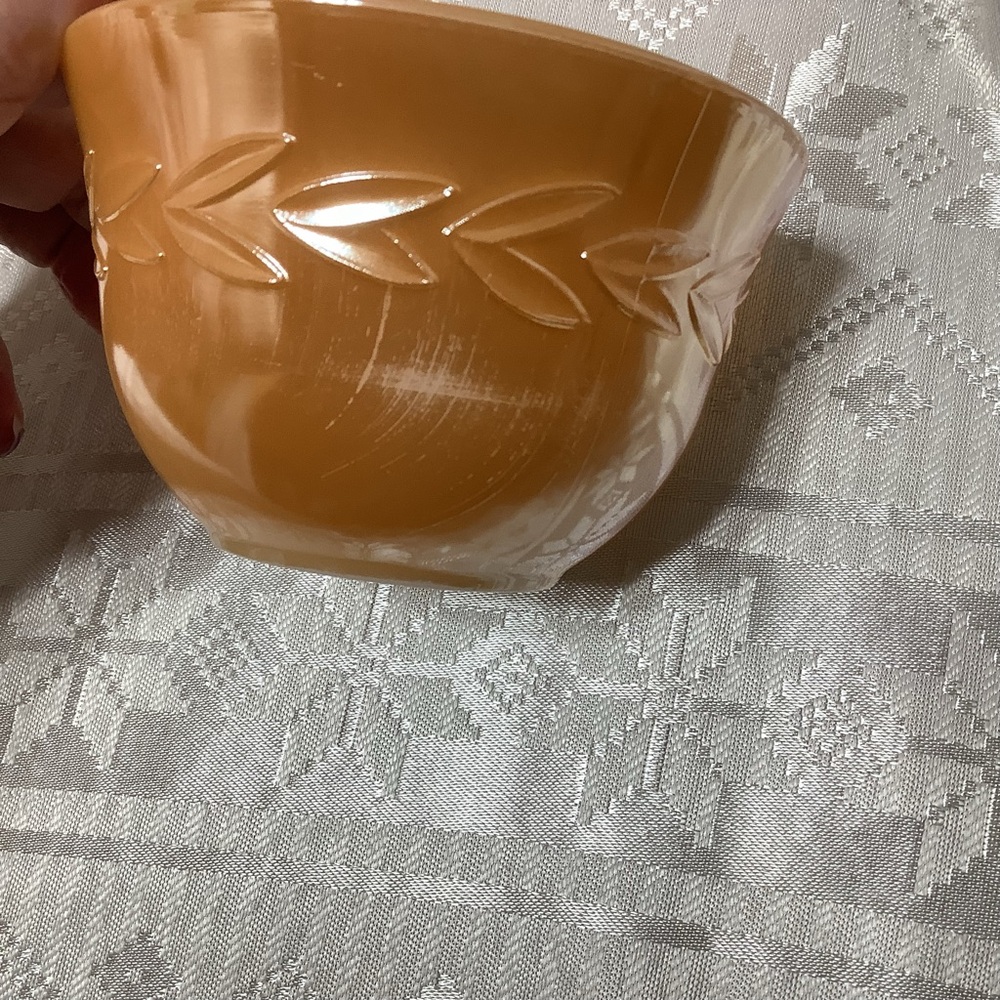 Fire King Cups And Sugar Bowl Peach Vintage 1950 Collectible - Picture 7 of 13